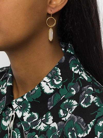 Wouters & Hendrix Technofossils Moonstone Earrings In Metallic