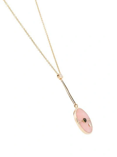 Shop Retrouvai Pink Signature Compass Pendant With Opal And Tourmaline In Pink ,metallic