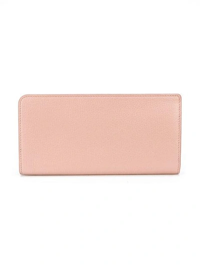 Shop Miu Miu Bow Detail Wallet In Pink
