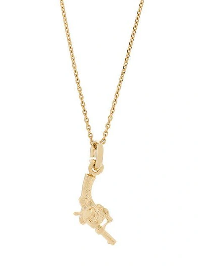 Shop Saint Laurent Small Gun Necklace In Metallic