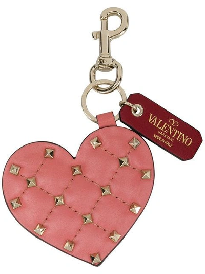 Shop Valentino Garavani Rockstud Spike Heart Keychain
