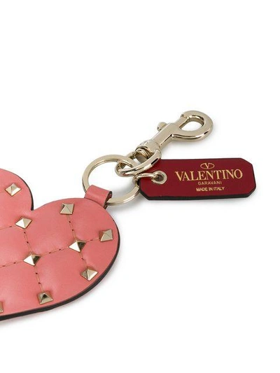 Shop Valentino Garavani Rockstud Spike Heart Keychain