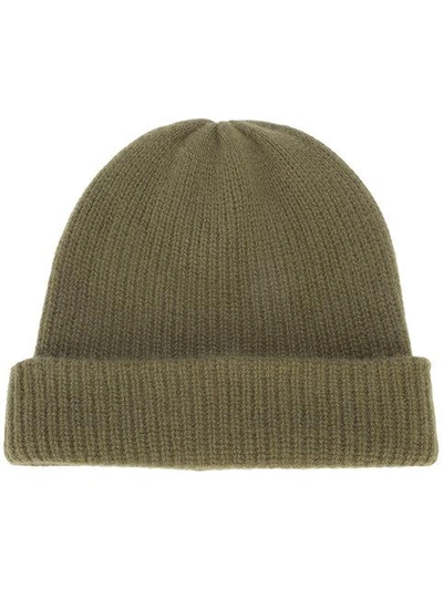 Shop The Elder Statesman Cashmere Watchman Cap In Olive