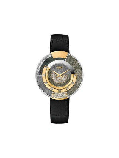 Shop Fendi Policromia Watch In Black
