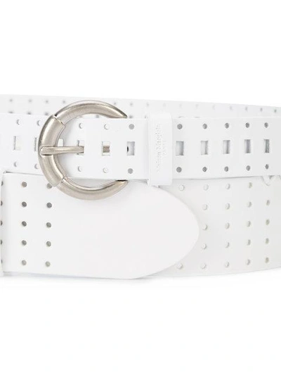 Shop Maison Margiela Perforated Double Belt - White