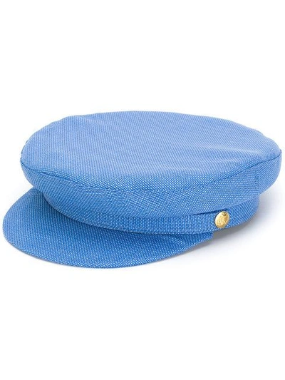 Shop Manokhi Baker Boy Hat In Blue