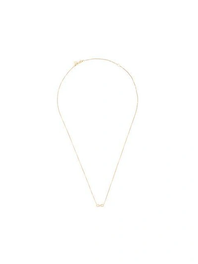 Shop Sydney Evan 14kt Yellow Gold Infinity Diamond Necklace In Metallic