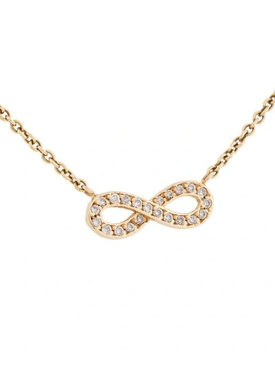 Shop Sydney Evan 14kt Yellow Gold Infinity Diamond Necklace In Metallic