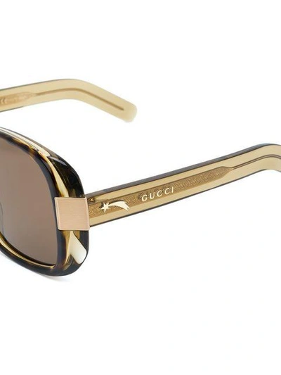 Shop Gucci Eyewear Tortoiseshell Oversized Sunglasses - Brown