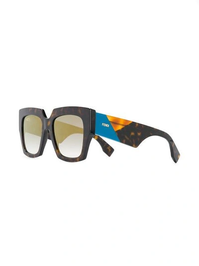 Shop Fendi Chunky Oversized Sunglasses In Brown