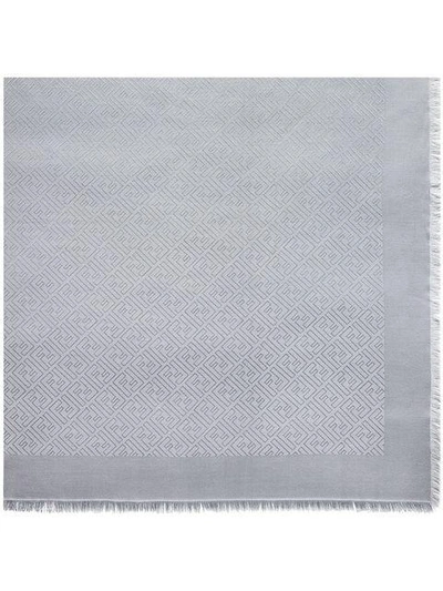 Shop Fendi Monogram Print Scarf In Grey