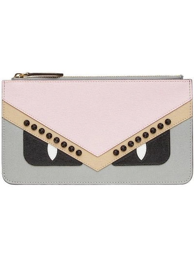 Shop Fendi Bag Bugs Wallet In Grey ,pink