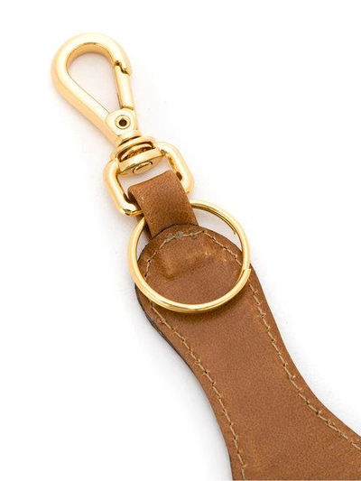 Sarah Chofakian Leather Keyring In Brown