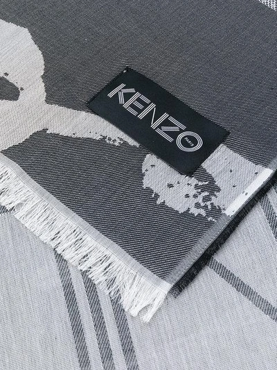 Shop Kenzo Printed Scarf - Black