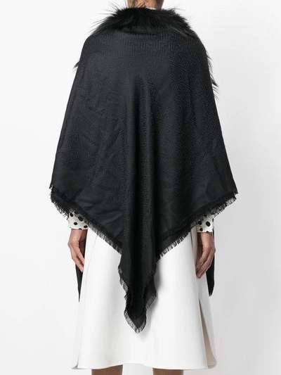 Shop Fendi Touch Of Fur Shawl In F0qa1 Black