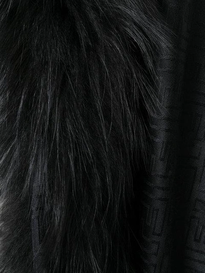 Shop Fendi Touch Of Fur Shawl In F0qa1 Black