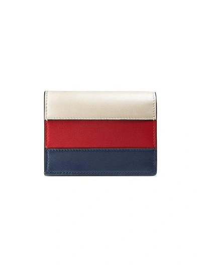 Shop Gucci Queen Margaret Leather Card Case In Blue