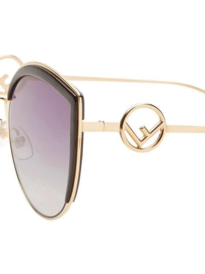 Shop Fendi Eyewear 'f Is ' Sonnenbrille - Metallisch