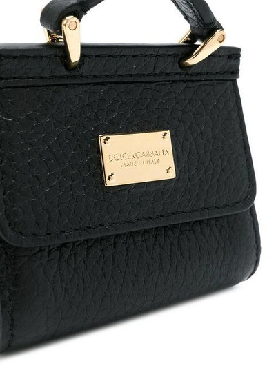 Shop Dolce & Gabbana St. Dauphine Bag Keyring In Black