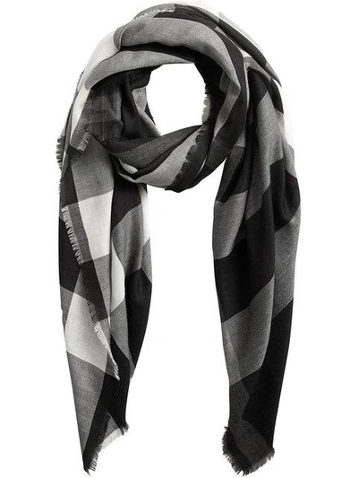 Shop Burberry Lightweight Check Cashmere Scarf In Black
