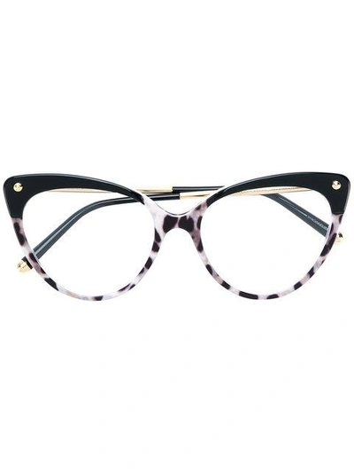 Shop Dolce & Gabbana Cat Eye Frame Glasses In Black