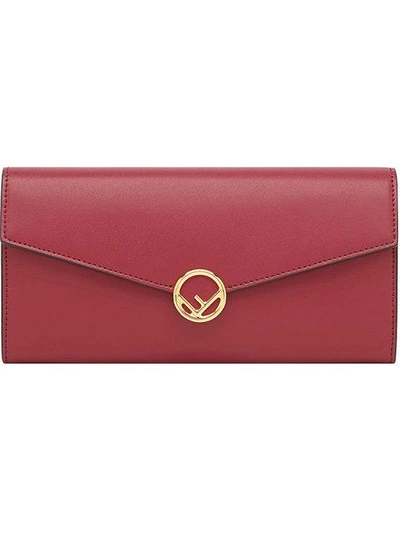Shop Fendi Logo Envelope Wallet - Red
