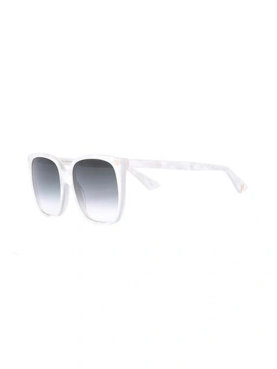 Shop Gucci Oversize Gradient Square Sunglasses In White