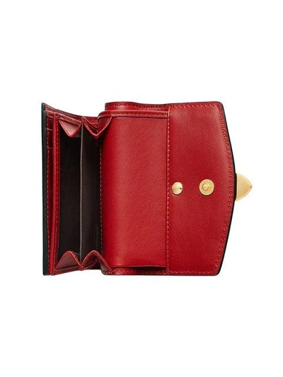 Shop Gucci Sylvie Leather Wallet In 6473 Rouge