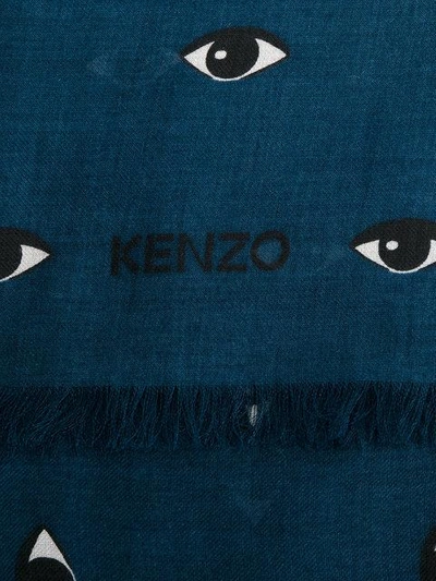 Shop Kenzo Eye Print Scarf In Blue