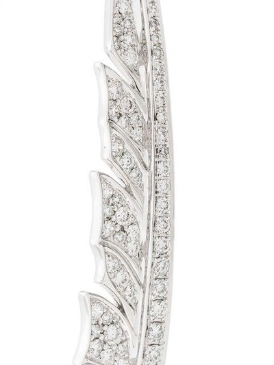 Shop Stephen Webster 18kt White Gold Diamond Feather Bracelet In Metallic