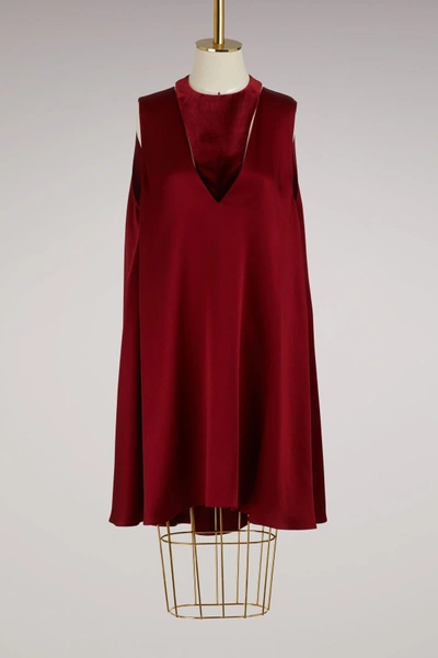 Shop Valentino Sleeveless Short Dress In Burgundy