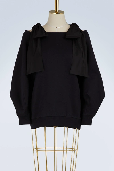 Shop Stella Mccartney Bow Sweater In 4101 - Ink