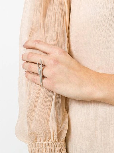 Shop Charlotte Valkeniers Long Digit Ring - Metallic