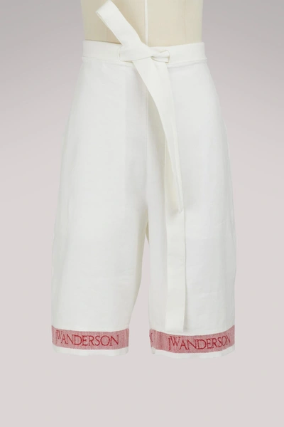 Shop Jw Anderson Linen Shorts In Color
