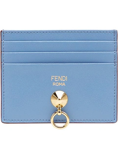 Shop Fendi Hanging Ring Detail Cardholder - Blue