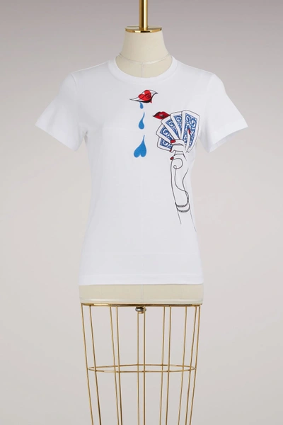 Shop Mary Katrantzou Iven Embroidered Cotton T-shirt In White
