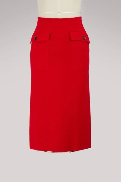 Shop Givenchy Punto Milano Pencil Skirt In Red