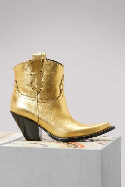 Shop Maison Margiela Mexas Ankle Boots In Gold