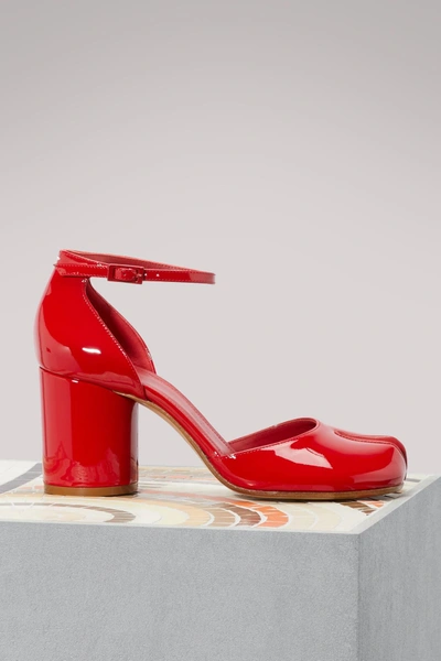 Shop Maison Margiela Tabi Pumps In Red