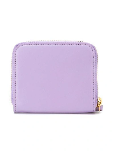 Shop Versace Flower Appliqué Wallet - Pink In Pink & Purple