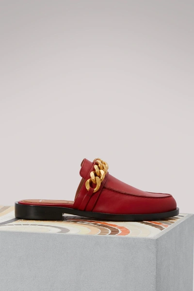 Shop Givenchy Flat Mules With Chain In Red