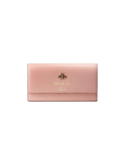 Shop Gucci Animalier Continental Wallet In Pink