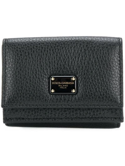 Shop Dolce & Gabbana Logo Plaque Wallet In Black