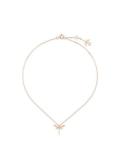 Shop Anapsara 18kt Rose Gold Mini Dragonfly Necklace