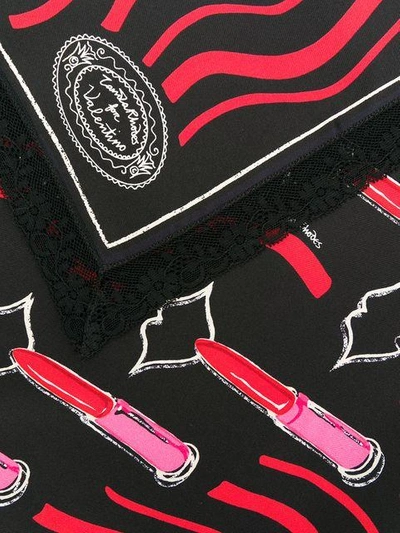 Shop Valentino Lipstick Print Scarf - Black