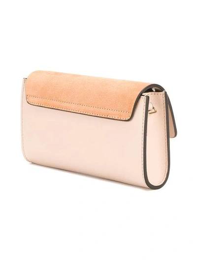 Chloe Faye Leather Wallet-on-a-Strap, Light Pink