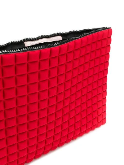 extra large grid textured pouch
