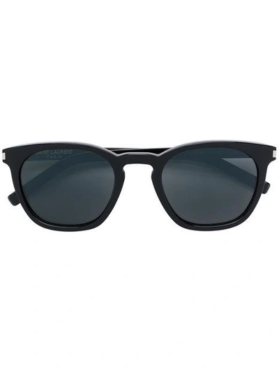 Shop Saint Laurent Rectangular Sunglasses In Black
