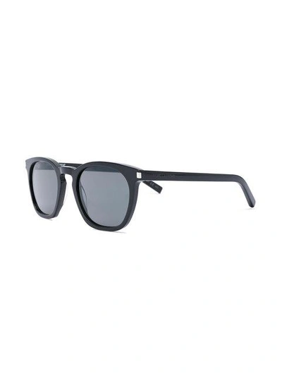 Shop Saint Laurent Rectangular Sunglasses In Black