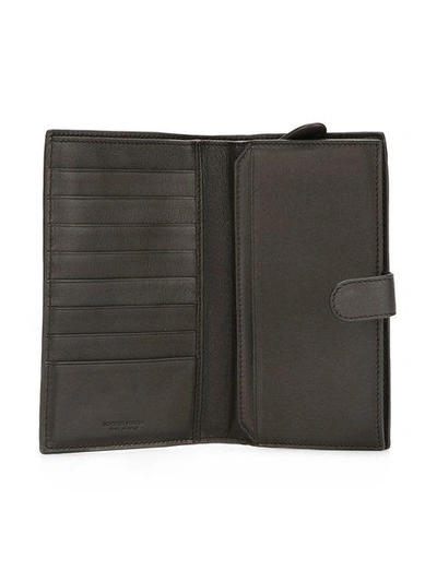 Shop Bottega Veneta Interlaced Leather Continental Wallet In Brown